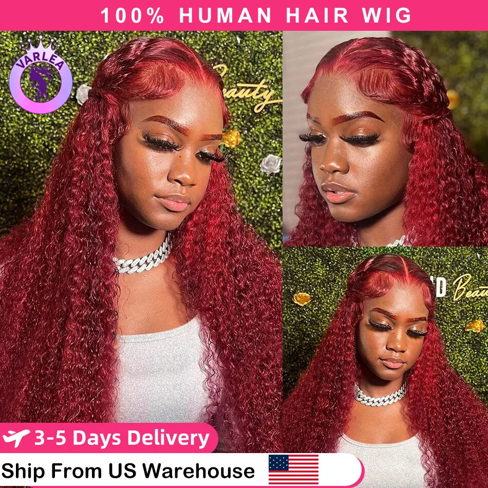 99j Burgundy Lace Front Wigs Human Hair Deep Wave 13x4 13x6 Lace Frontal Wig Pre Plucked Burgundy Human Hair Wig Deep Curly Wigs