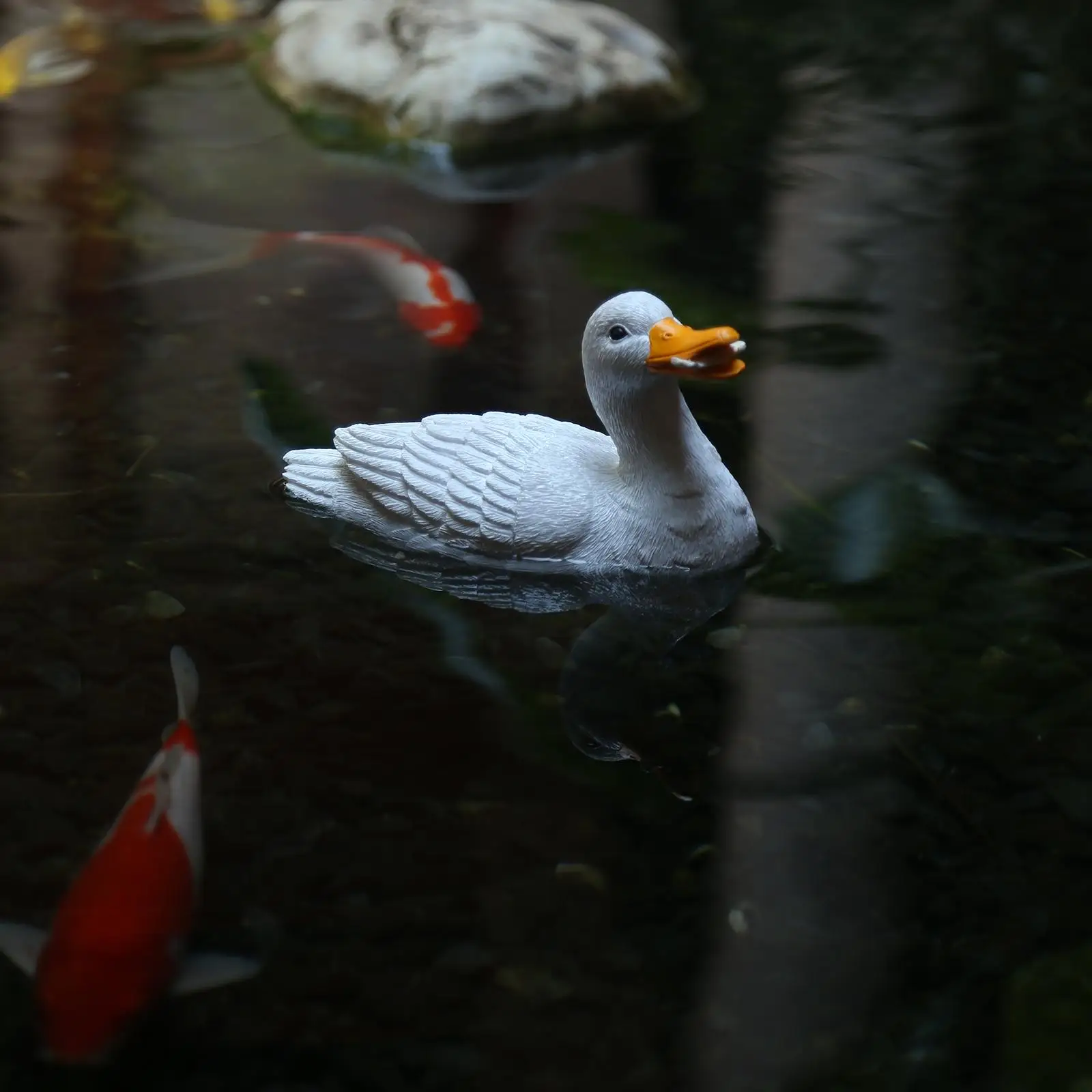 Floating Duck Ornaments Fairy Garden Statue Photo Props Decor Realistic Animals