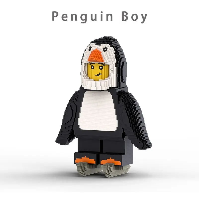 MOC-XM016 Giant Youth Penguin Suit Model con disegni PDF Building Blocks mattoni bambini compleanno regali di natale