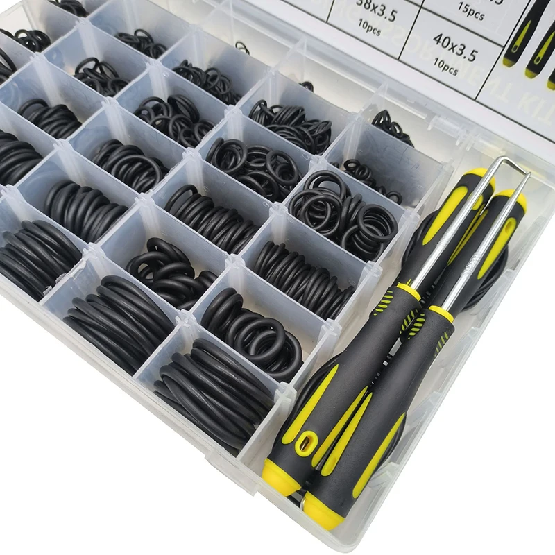 

1540 шт. резиновые кольца в ассортименте, уплотнительные кольца из нитриловой резины, уплотнительная прокладка для сантехники, автомобилей и ремонта кранов с 4 захватами