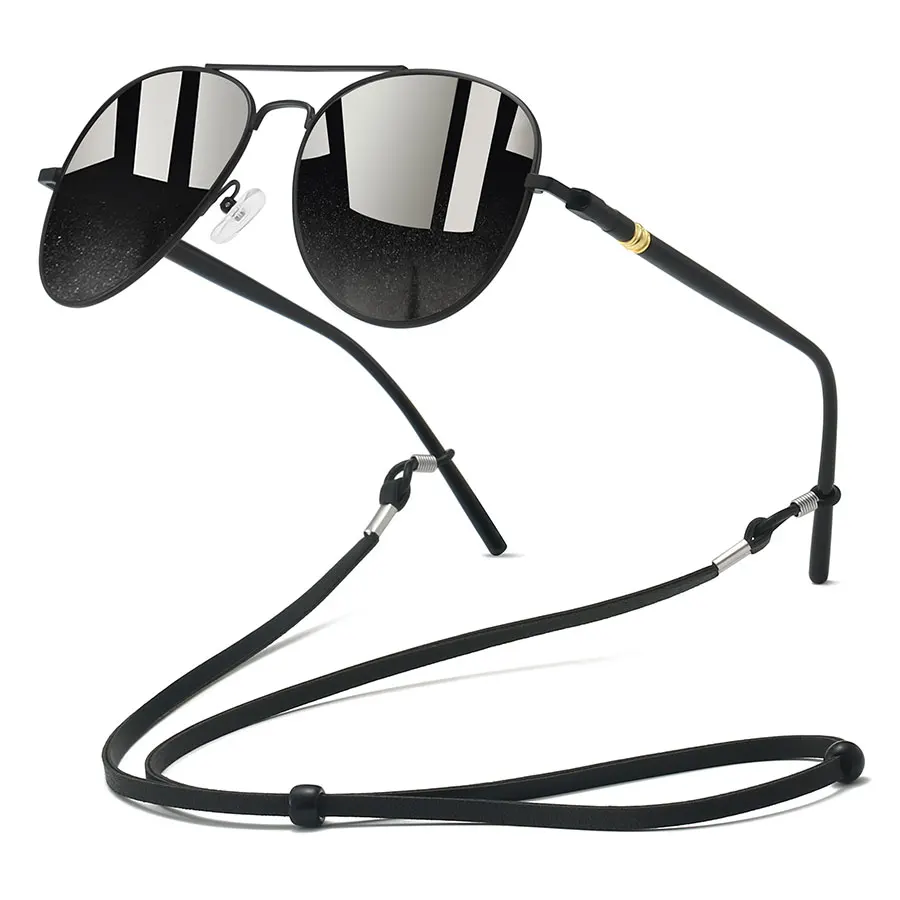 أزياء خمر النظارات الشمسية المعدنية UV400 مع سلسلة للرجال والنساء العلامة التجارية الفاخرة مصمم ريترو ستايل لصيد الأسماك والقيادة #2