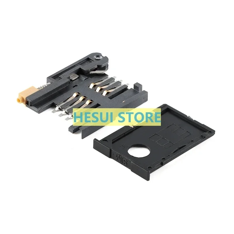 SIM-KLB-36-6+2P- All plastic - push rod SMD MINI mobile communication card holder