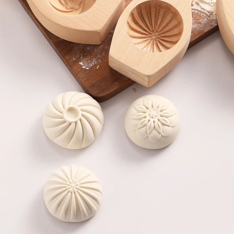 Solid Wood Steamed Bread Mold Pasta Bag Steamed Stuffed Bun Pastry Steamed Stuffed Chinese Style Cooking Tool Outdoor Tableware