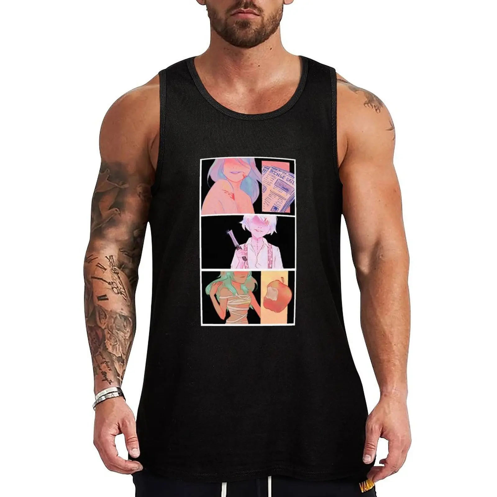 

rize, juuzou, and eto Classic Tank Top gym clothes man sports vest Men gym sportswear