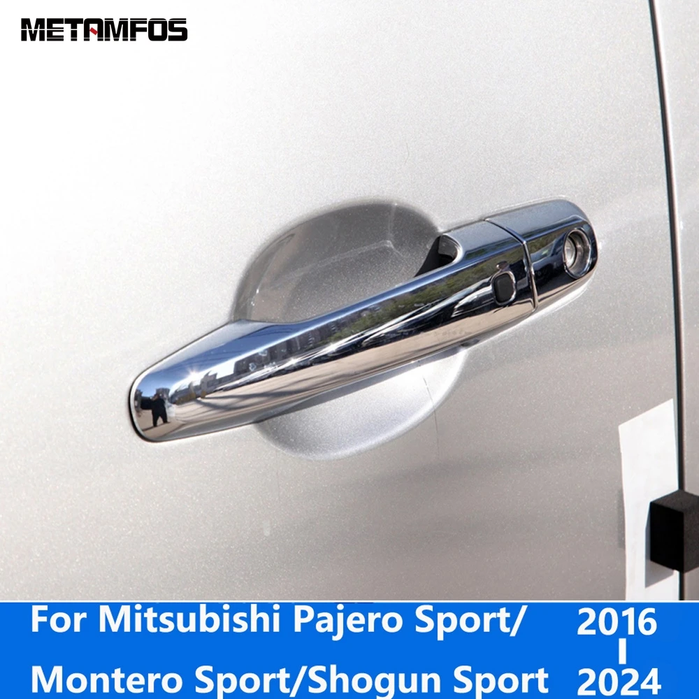 For Mitsubishi Pajero/Montero/Shogun Sport 2016-2022 2023 2024 Side Door Handle Cover Trim Carbon Fiber Protector Accessories