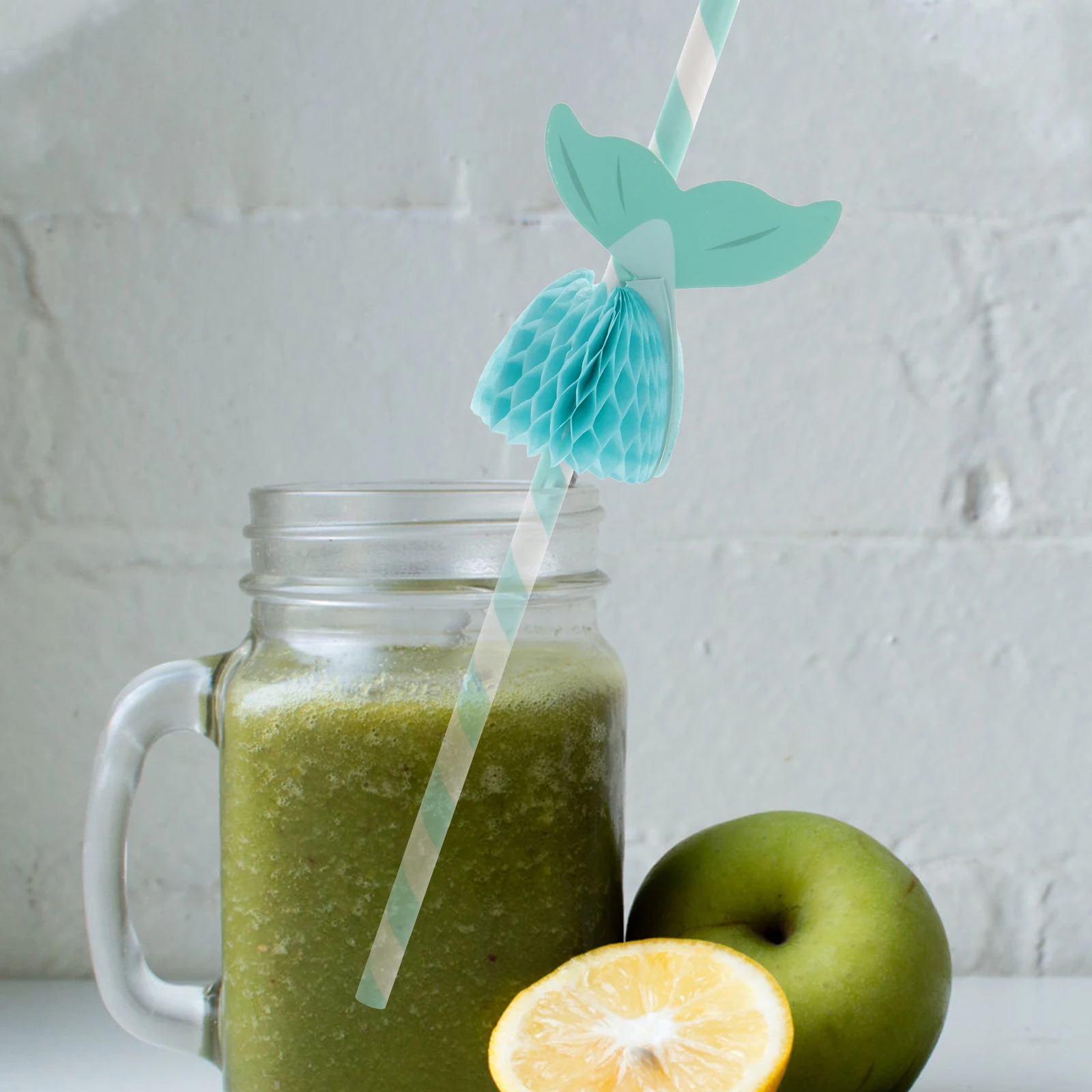 

50Pcs Honeycomb Paper Straws Hawaiian Mermaid Tropical Decorative Party Disposable Cocktail Drinking Straws Summer Beach