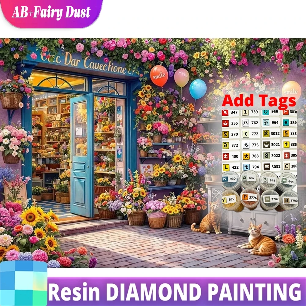 

Resin AB Fairy Dust Diamond Embroidery Flower Shop Mosaic Acrylic Craft Supplies Painting Landscape New Arrival DIY Holiday Gift
