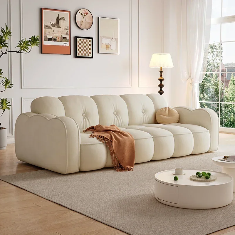 

Cute Europe Sofa Double Simple White Cloud Designer Chaise Modern Sofa Nordic Luxury Small Salon Meuble Living Room Furniture