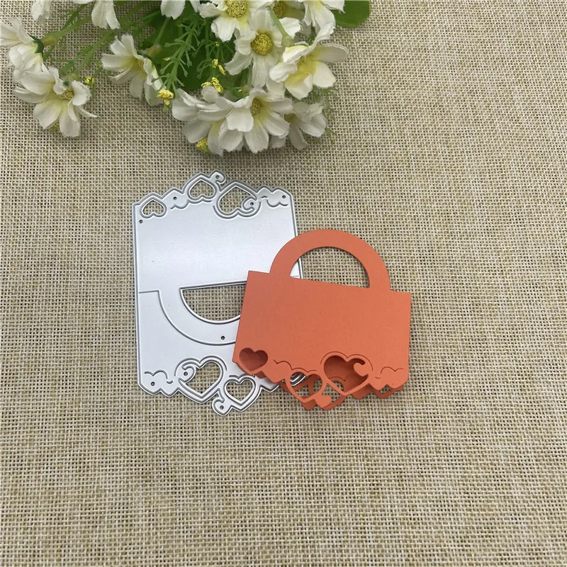 Heart bag topper head Lace background Metal Cutting Dies Stencils For DIY Scrapbooking Decorative Embossing Handcraft Template