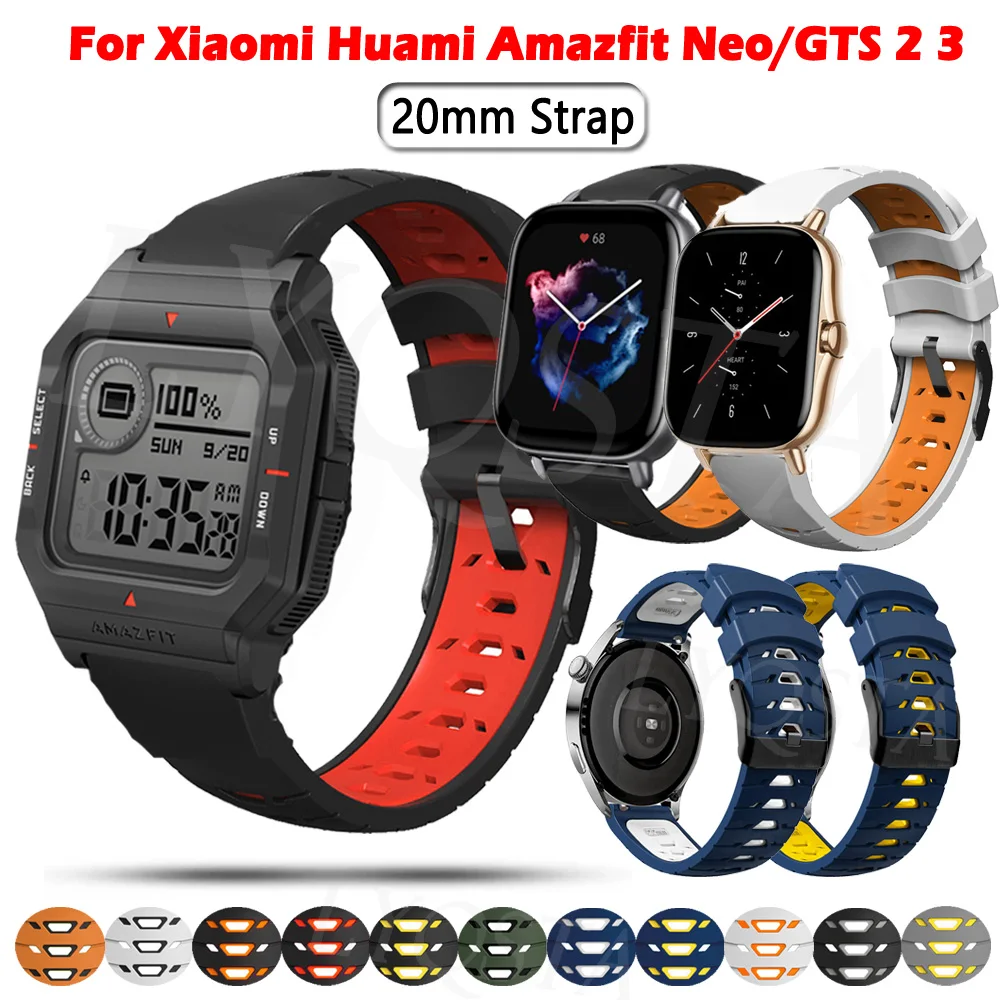 Smartwatch 20mm Band Strap For Xiaomi Huami Amazfit GTS 2 2e 3 Neo GTS2 Mini GTS3 Sport Silicone Wristband Amazfit Bip Bracelet