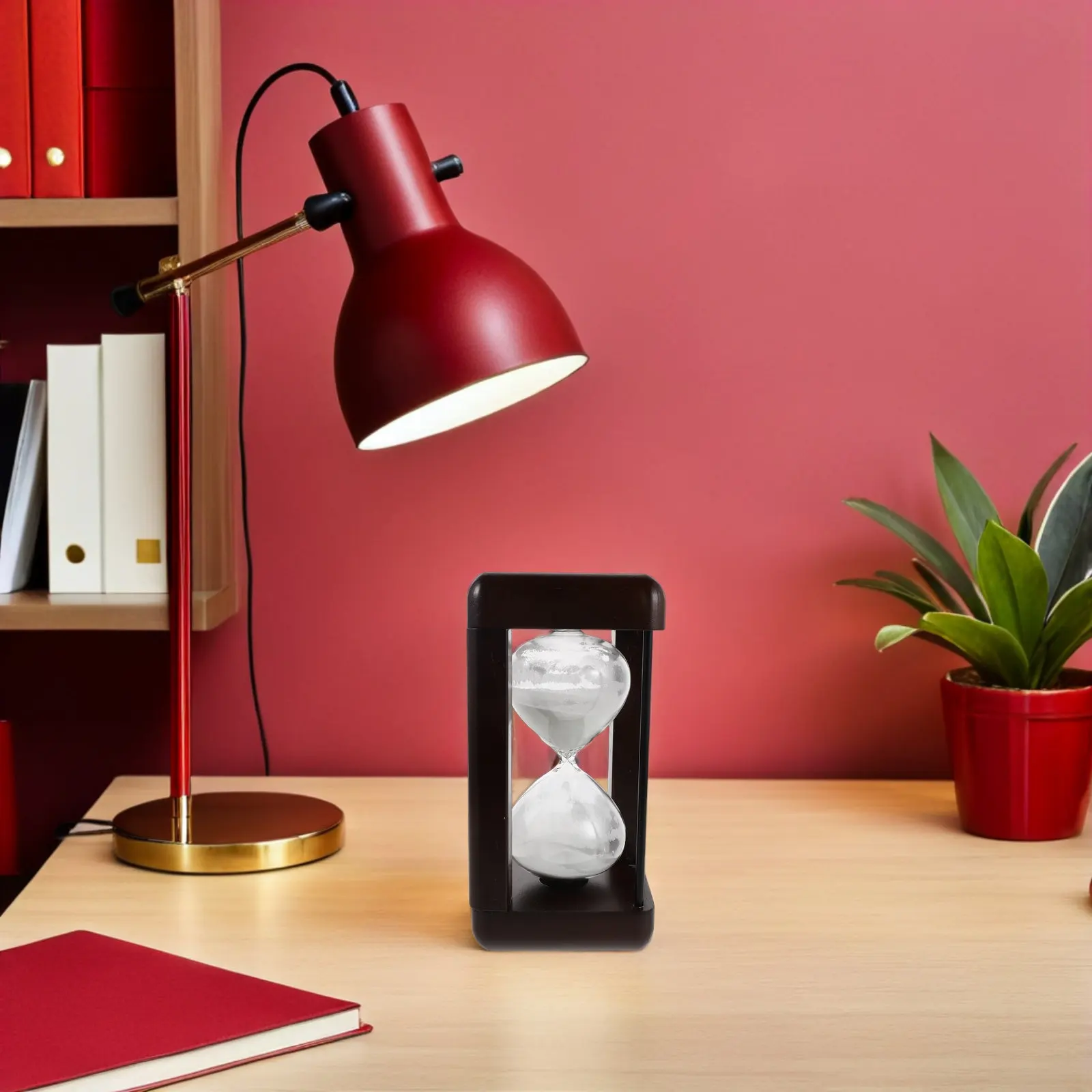 60 Minute Solid Wood and Glass Sand Timer Hourglass Vintage Decorative Hourglass for Desk Tabletop Office Restaurant Kitchen