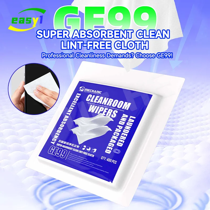

MECHANIC GE99 400pcs Dust-free Wiper for Mobile Phone Tablet LCD Lens Glass Back Cover Repair Wiping Dust Removal Tool