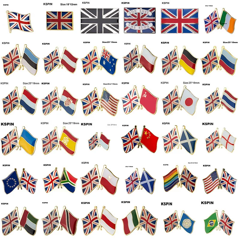 10pcs a lot United Kingdom Flag Laple Pin Badge Brooch