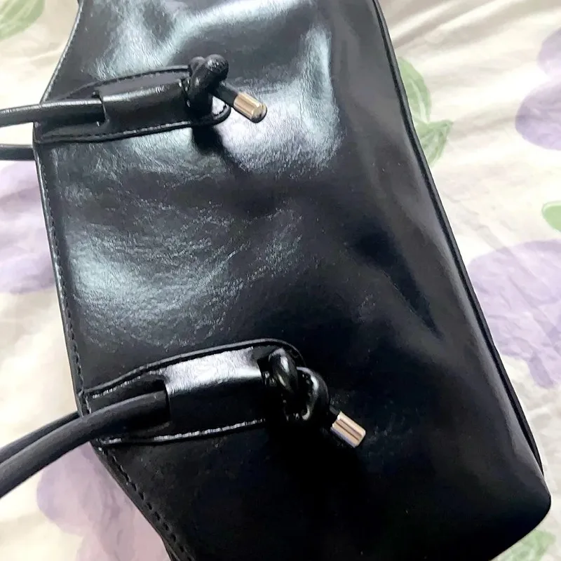 Black PU Leather Shoulder Bags Women High Capacity 2023 New Luxury Handbags Commuter Office Lady All-match Streetwear Chic Ins