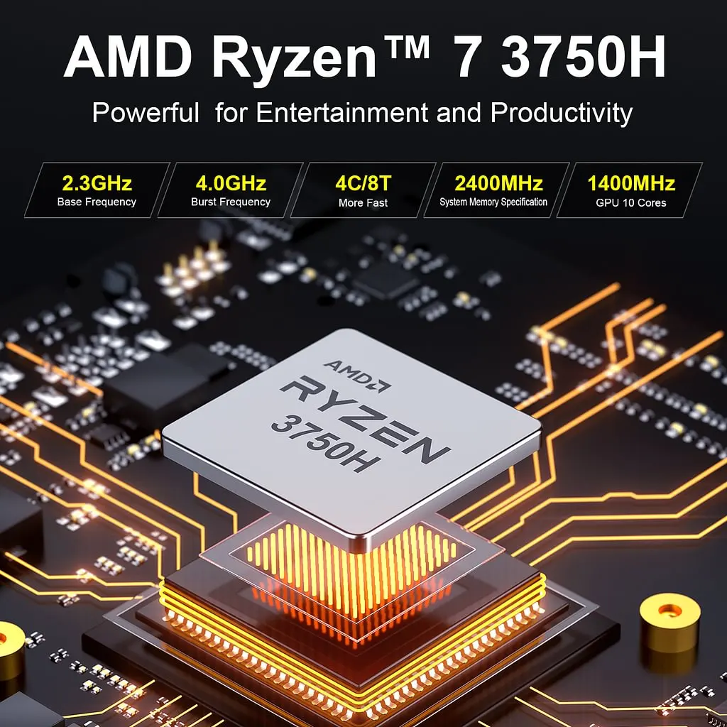 GMKtec NucBox KB4 AMD Ryzen 7 3750H DDR4 16GB RAM 512GB ROM มินิพีซี Windows 11 Pro Wi-Fi 5 BT4.2 คอมพิวเตอร์ตั้งโต๊ะขนาดเล็ก NVMe M.2