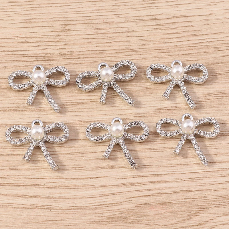 

10pcs 22x20mm Cute Crystal Bowknot Charms Pendants for Jewelry Making Drop Earrings Necklaces Bracelets DIY Crafts Accessories