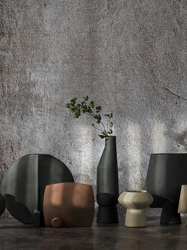 

Minimalist ceramic vase, wabi-sabi wind ornament, home jewelry, Nordic flower utensils, modern handicrafts, B & B, Qizhi
