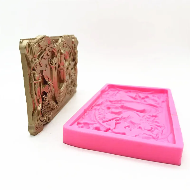 Fan Yong four mermaid relief silicone mold creative Nordic style DIY can make gypsum resin concrete tabletop ornaments view 3