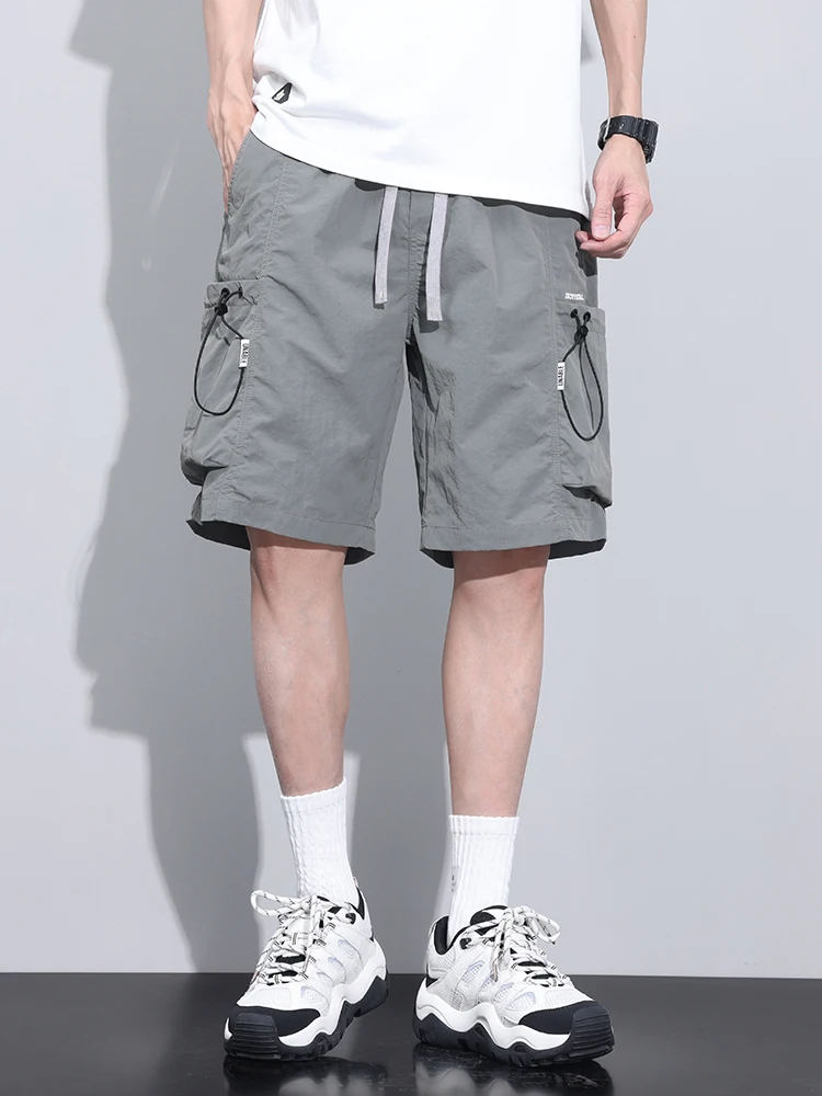 2024 Summer Thin Shorts for Men Cargo Pants Side Pockets Baggy Joggers Bermuda Knee Basketball Short Pant Male M-4XL