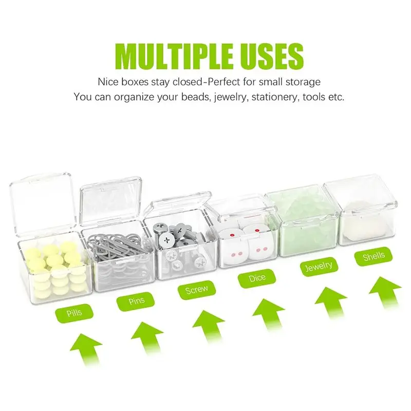 Multifunction 30 Compartment Stackable Storage Boxes With Lids, Mini Containers For Beads, Glitter, Slime, Paint Or Seeds, Trans