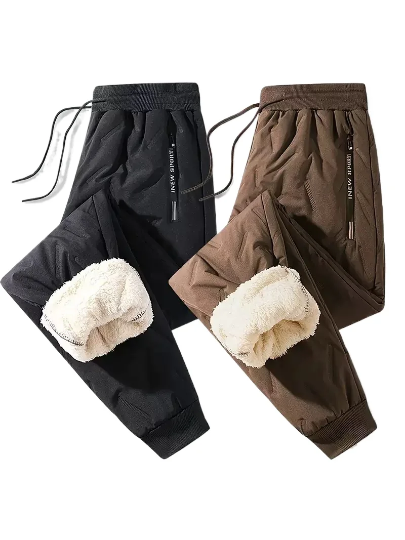 

Зимняя спортивная одежда, мужские плюшевые толстые флисовые спортивные штаны, водонепроницаемые, ветрозащитные, теплые хлопковые брюки, термобрюки из овечьей шерсти, повседневные брюки
