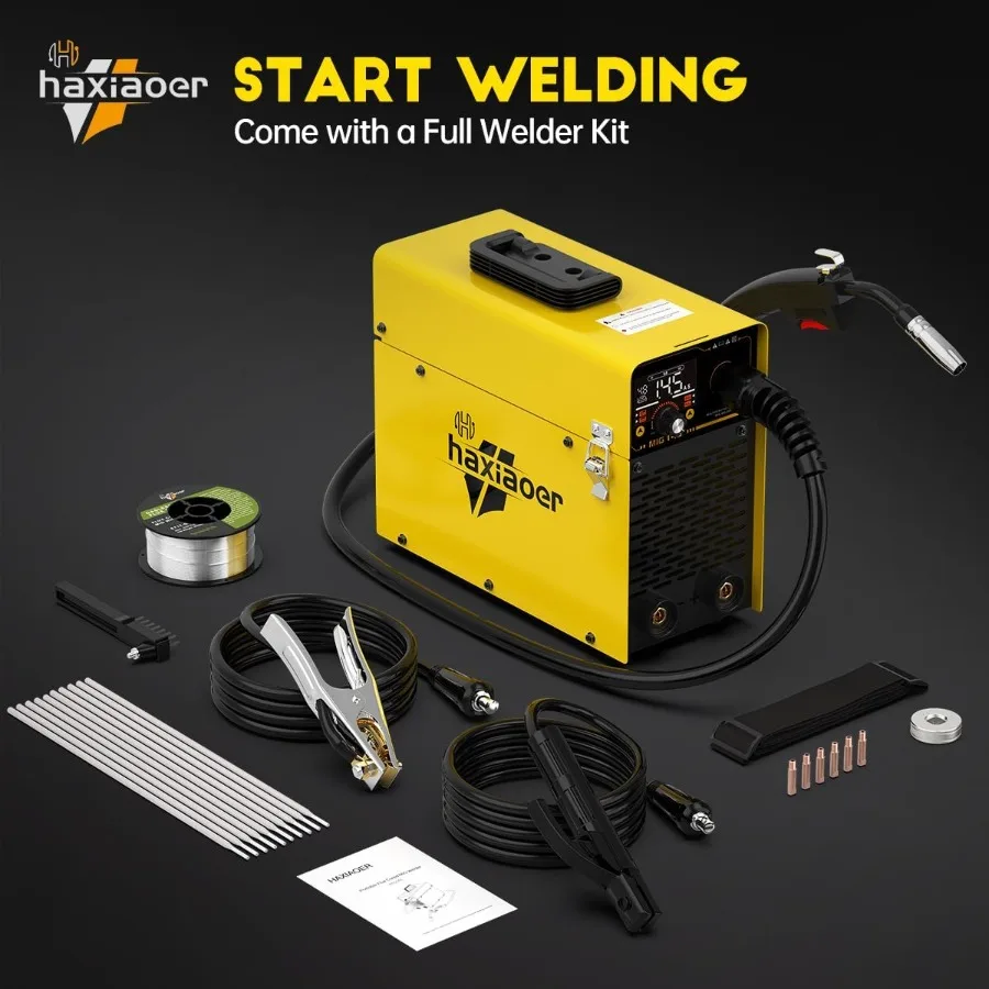 145A MIG Welder 110V Flux Core MIG Welder Machine with 3in1 Functionality for MIG Lift TIG Stick Welding Advanced IGBT Inverter