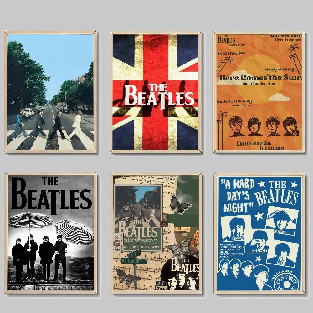 Klassische Vintage-Poster, Vintage-Raumdekoration, Heimbar, Café-Dekoration, nordische Heimdekoration, Hot T-The B-Beatles Band