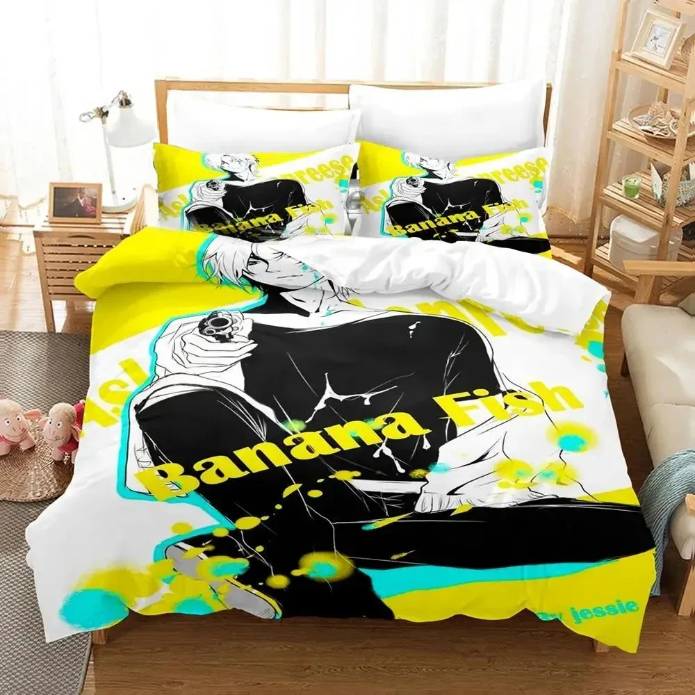 Anime Bananen fisch Bettwäsche Set Bett bezug Bett Set Bett bezug Kissen bezug Tröster King Queen Size Jungen Erwachsenen Bettwäsche Set