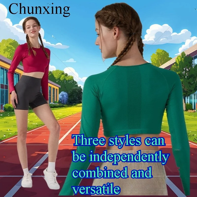 ハイエンドのシームレススポーツ長袖・半袖トップスパンツヨガウェア、不自然なラインのない多用途で自由に組み合わせ可能なセット