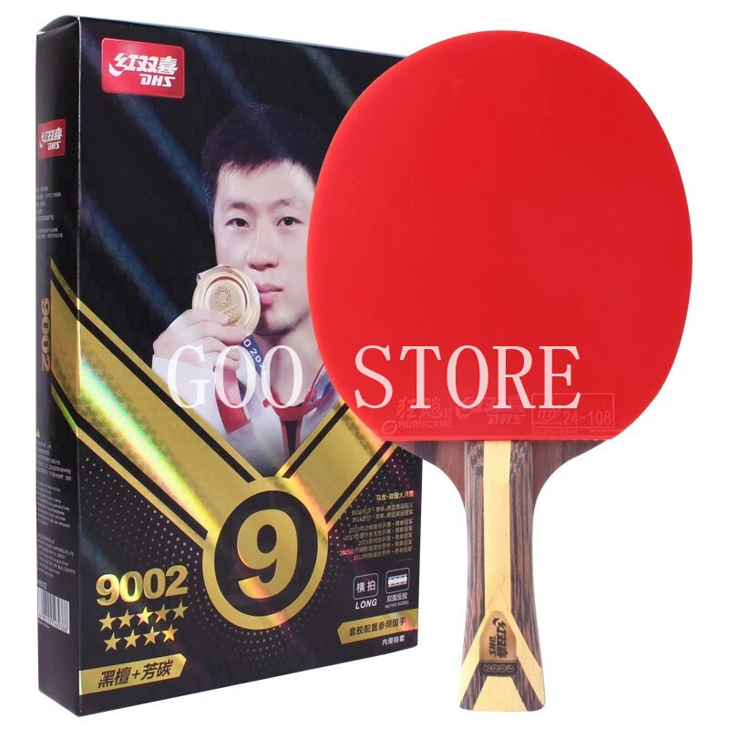 Originele Dhs 9 Ster Tafeltennis Racket Professionele 5 Hout 2 Alc Offensief Ping Pong Racket Met Hurricane Kleverige Rubber