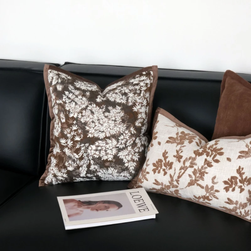 30X50/45X45CM Autumn Leaf Brown Throw Pillow Cover Simple Modern Stamping Waist Cushion Cover Decor Home Decorative Pillowcase