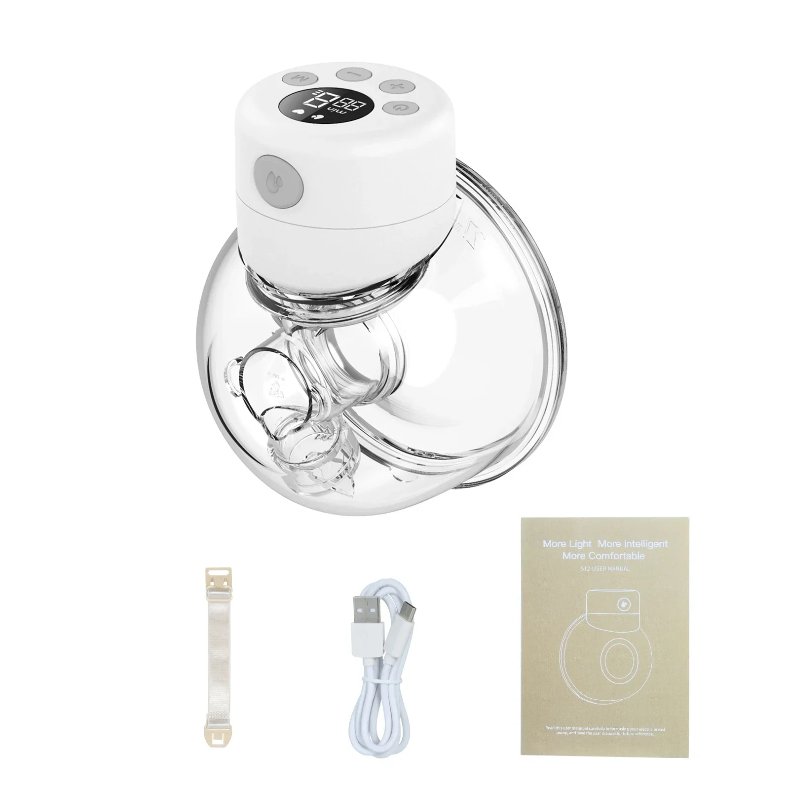 

L For 2/1pcs S12 Wearable Electric Breast Pump Silent Invisible Hands Free Breast Pump Comfort Milk Collector Milk Puller BPA-f
