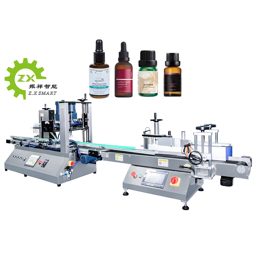 ZXSMART Automatic Desktop Small Bottle Filling Machine Cosmetic  Cream Liquid Filling Capping And Labeling Machine