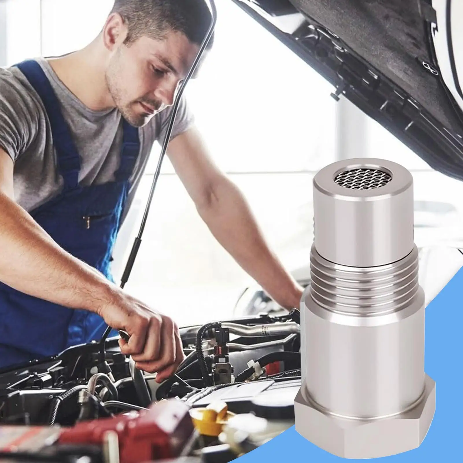 Oxygen Sensor Spacer Stainless Steel 2 Pieces Oxygen Sensor Adapter Automotive Tools & Equipment For Engine Repair Spark Car Oil view 3