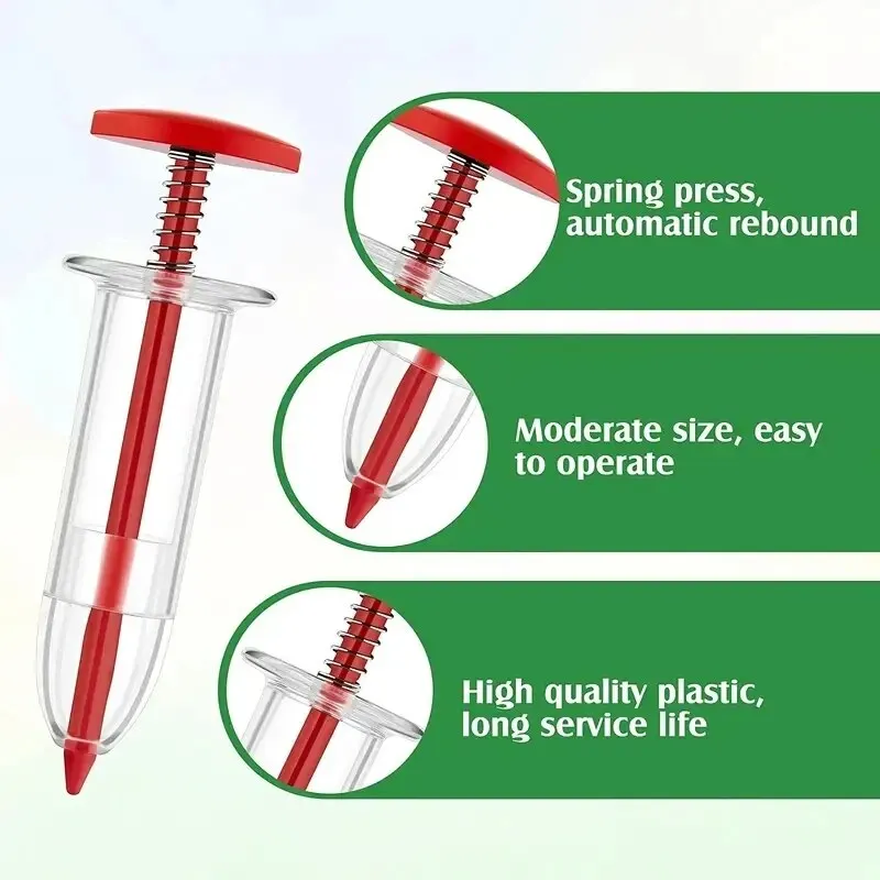 1 قطعة موزع بذور الحديقة ، حقنة صغيرة محمولة باليد على شكل زهرة العشب موزع بذور الحديقة لوازم البذر لبذور الحديقة