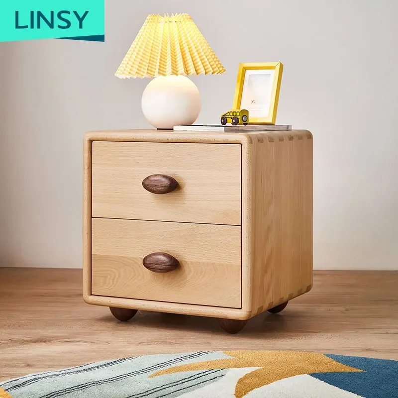 Simple Style 3 Drawers Kids Nightstand Wooden Bedside Table Bedroom Furniture Nightstand