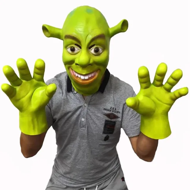 Zielone maski Shrek maska ​​Halloween film Cosplay bal przebierańców tusz do rzęs Carnaval tusze do rzęs De Latex Realista Animal Scary Masque