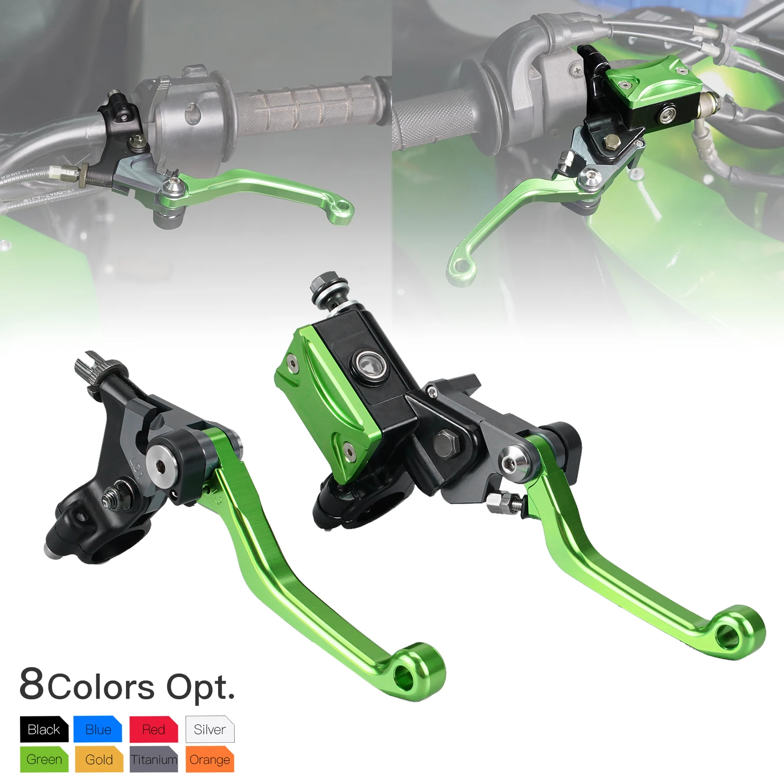

For Kawasaki KX125 KX250 KX250F KX450F KX 65 85 KLX125 KLX250 KLX450R CNC 7/8"Hydraulic Brake & Cable Clutch Lever Set Assembly