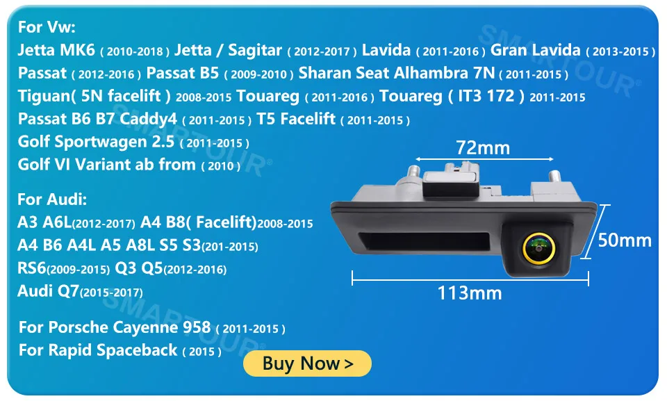 HD Nachtsicht Auto Rückansicht Kamera für Audi A3 A4 B8 B9 A4L Für Tiguan Touran L Touareg Skoda Octavia A7 schnelle Yeti AHD 1080P – Detail 1