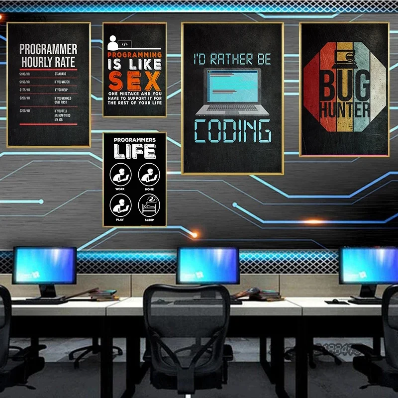 Gaming Zone Hacker Code Poster Programmer Funny Quotes Canvas Painting Prints Wall Art Pictures Home Boy Room Decor Gift Idea