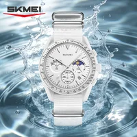 Montres chronographes à quartz SKMEI 9392 pour hommes et femmes, date, étanches 30 m, montre sport à bracelet en nylon, cadeaux, Reloj Mujer 4