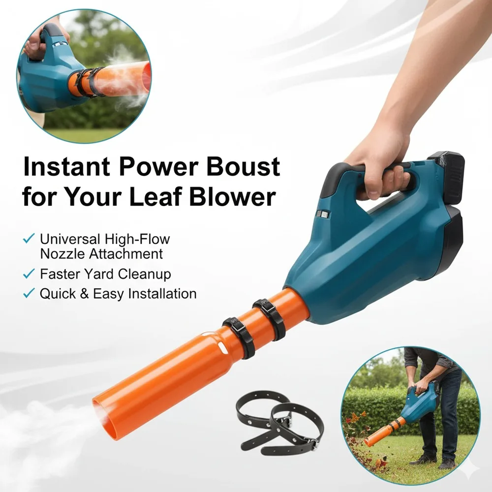 

1PC Leaf Blower Air Booster, Universal Leaf Blower Nozzle Attachment, Cordless Leaf Force Air Booster for 2–4 Inch Blower Tubes