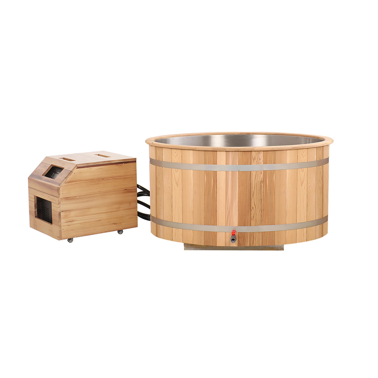 

Wifi Application Control Cold Plug Cedar Ice Bath Cold Plug Pool with Cooler Filter and Insulated Cover