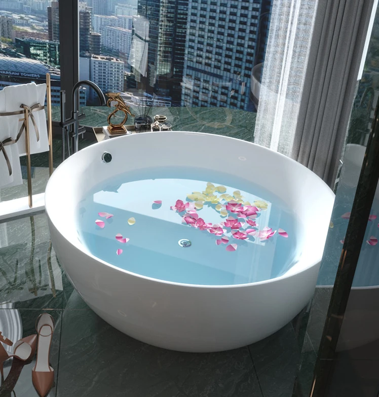 

Bathtub round surf massage small apartment acrylic hotel B&B bidet