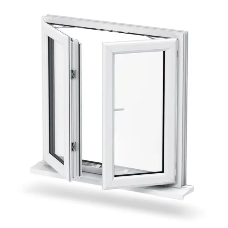 

European Design Upvc House Windows White Double Glazing Swing PVC Windows Casement Windows, Optional Automatic