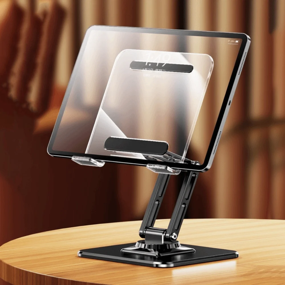 

Складная подставка для планшета Aryclic, прозрачный металлический каркас, складной держатель для планшета, регулируемый противоскользящий кронштейн для планшета и телефона