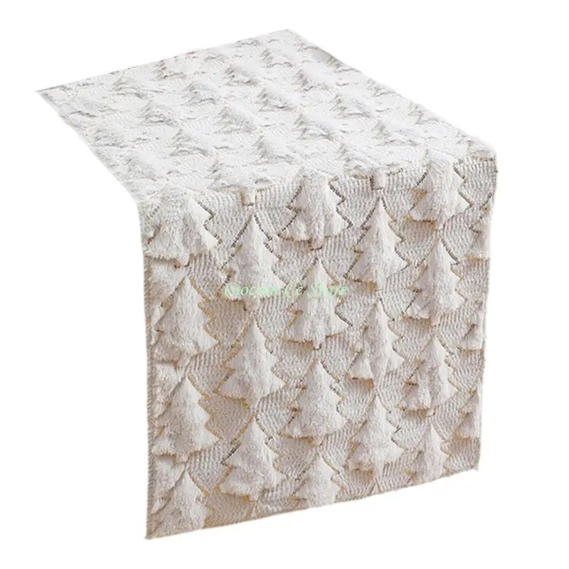 X90F Christmas Dining Table Decoration Runner With Sequins Embroidery Sturdy Easy Maintenance Home Accent