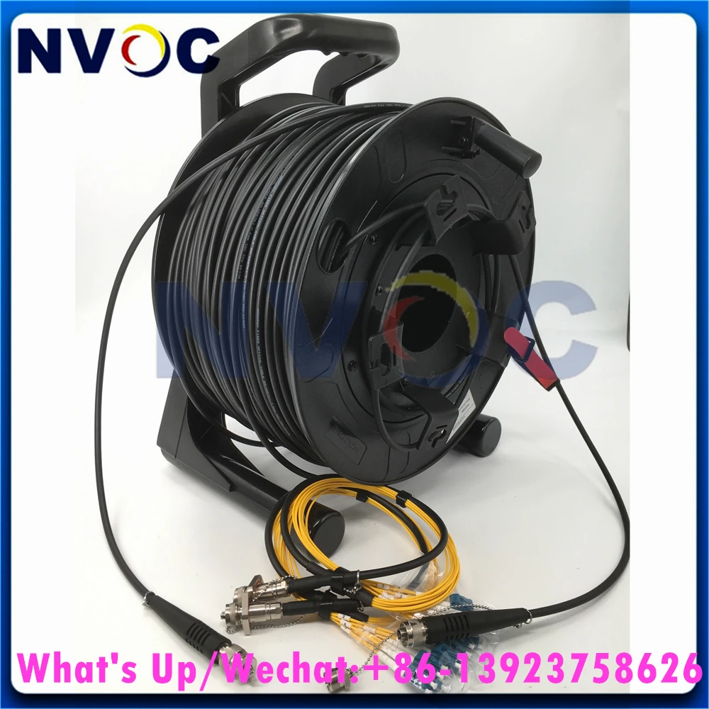 12 Kerne G657A1, 12C, 7,0 mm Mini-TPU-gepanzertes Kabel, 250 m, ODC-MPO-Rund auf ODC-MPO-Stecker mit PCD380-Rolle und 2 Stück ODC-MPO-Buchse auf LC