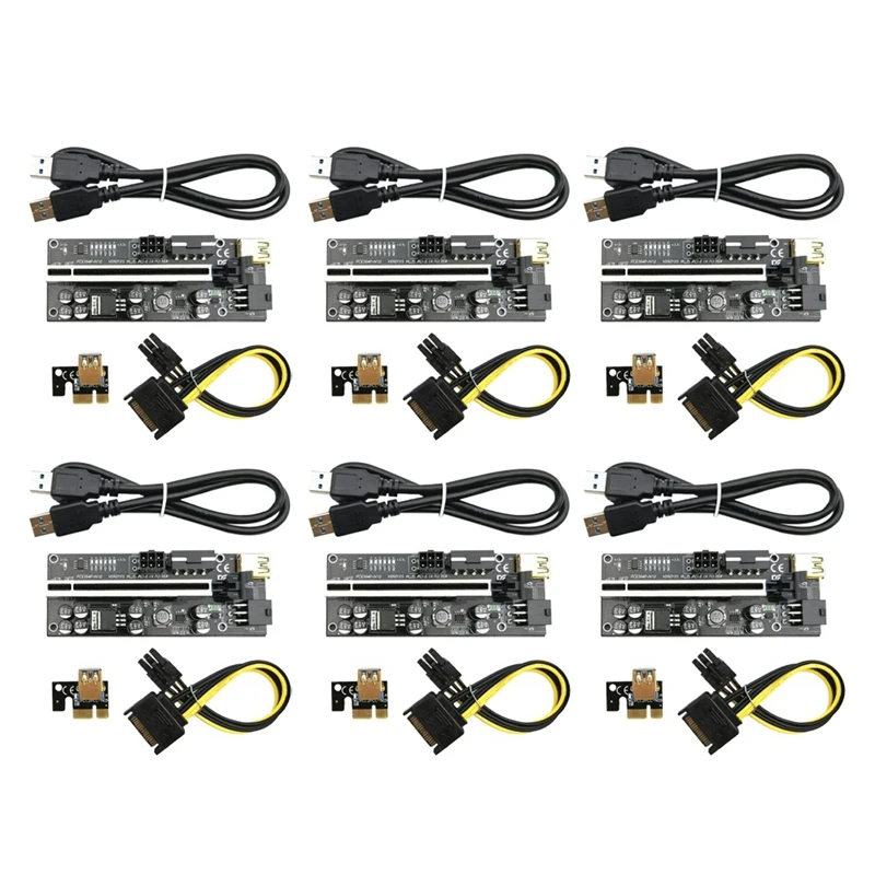 VER010S PLUS PCI-E 1X a 16X Cable de extensión de tarjeta elevadora, tarjeta gráfica de alta velocidad USB 3,0, 8 condensadores sólidos