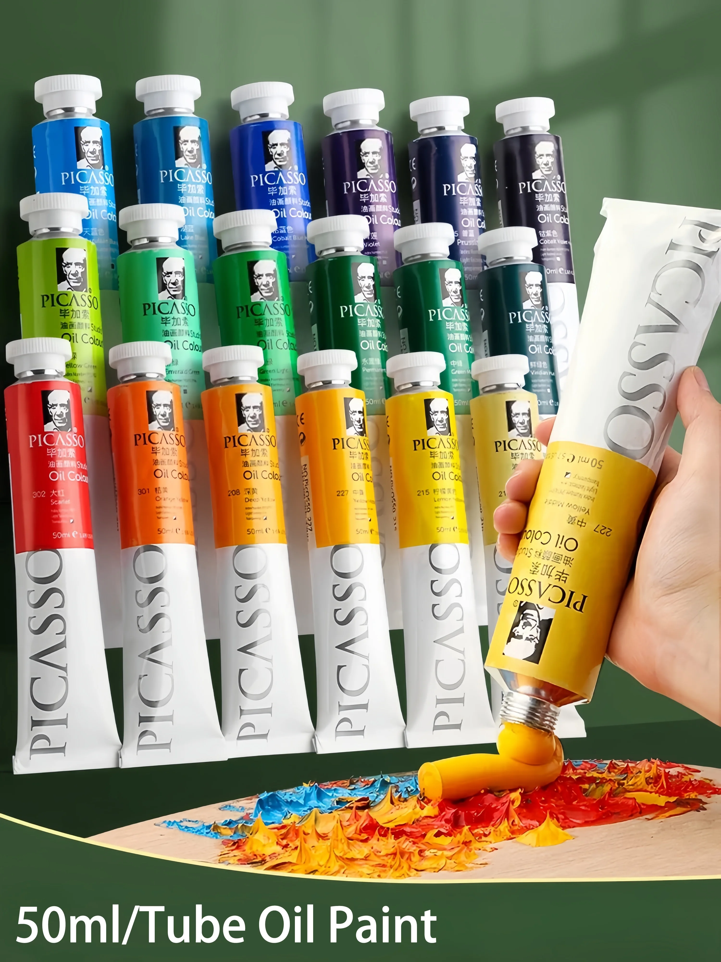 

50 мл большие трубки, масляная краска, нетоксичная, отличная прочность тонирования, смешиваемая для холста, художника-початковщика, товары для рукоделия своими руками